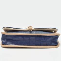Longchamp Multicolor Stingray and Croc Effect Leather Shoulder Bag