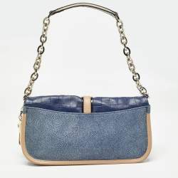 Longchamp Multicolor Stingray and Croc Effect Leather Shoulder Bag
