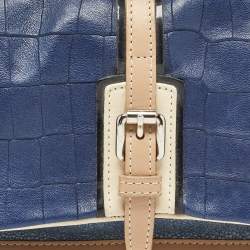 Longchamp Multicolor Stingray and Croc Effect Leather Shoulder Bag