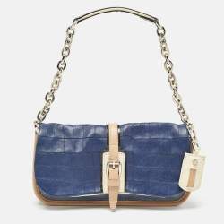 Longchamp Multicolor Stingray and Croc Effect Leather Shoulder Bag