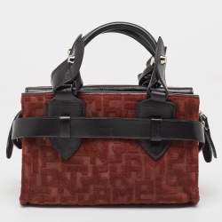 Pre Owned Longchamp Black/Brown Leather and Suede La Voyageuse Tote