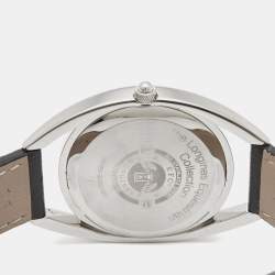 Longines Black Diamond Stainless Steel Leather Equestrian L6.138.4.57.0 Women's Wristwatch 34 mm