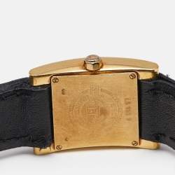 Longines White 18K Yellow Gold Diamond Leather DolceVita L5.166.7.16.2 Women's Wristwatch 21 mm