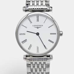 Pre Owned Longines White Dial Stainless Steel La Grande Classique De Longines L42094116 Women's Wristwatch 24 mm
