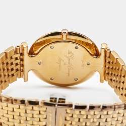 Pre Owned Longines White Dial Gold PVD Coated Stainless Steel La Grande Classique De Longines L47091918 Unisex Wristwatch 33 mm