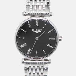 Pre Owned ساعة يد نسائية لونجين لا جراند كلاسيك دي لونجين L4.209.4.51.6 ستانلس ستيل ميناء أسود 24 مم