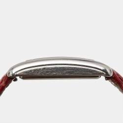 مملوكة مسبقًا Longines DolceVita L5.255.4.71.5 Silver "Flinqué" Dial Stainless Steel Alligator Leather Women's Wristwatch 20.80 mm