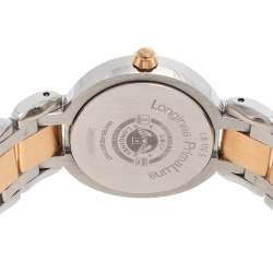 Pre Owned Longines Silver 18K Rose Gold & Stainless Steel Prima Luna L81105786 Women's Wristwatch 26 mm