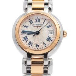 Pre Owned Longines Silver 18K Rose Gold & Stainless Steel Prima Luna L81105786 Women's Wristwatch 26 mm