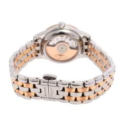 Longines White Two-Tone Stainless Steel Diamonds Flagship L4.274.3.99.7 Women's Wristwatch 26 mm