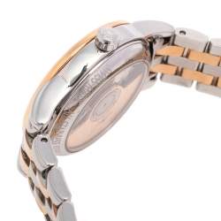 Longines White Two-Tone Stainless Steel Diamonds Flagship L4.274.3.99.7 Women's Wristwatch 26 mm
