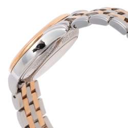 Longines White Two-Tone Stainless Steel Diamonds Flagship L4.274.3.99.7 Women's Wristwatch 26 mm