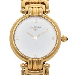 Pre Owned Longines White Gold Plated Stainless Steel L62002 Women's Wristwatch 23 mm 