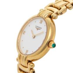 Pre Owned Longines White Gold Plated Stainless Steel L62002 Women's Wristwatch 23 mm 