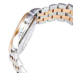 Pre Owned Longines White Two Tone Stainless Steel Flagship L4.374.3.92.7 Women's Wristwatch 30 mm