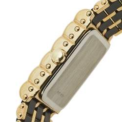 Pre Owned Longines Black Two Tone Stainless Steel Vintage MZ5713 Women's Wristwatch 17 mm