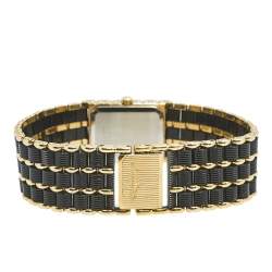 Pre Owned Longines Black Two Tone Stainless Steel Vintage MZ5713 Women's Wristwatch 17 mm