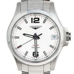 Pre Owned Longines Silver Stainless Steel Conquest VHP L3.316.4.76.6 Women's Wristwatch 36 mm
