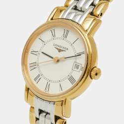 Pre Owned Longines White Two-Tone Stainless Steel Presence L4.220.2.12.7 Women's Wristwatch 23 mm