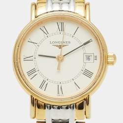 Pre Owned Longines White Two-Tone Stainless Steel Presence L4.220.2.12.7 Women's Wristwatch 23 mm