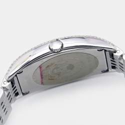 Pre Owned Longines Mother of Pearl Stainless Steel Diamonds Evidenza L2.655.4 Women's Wristwatch 33 mm