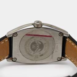Longines Silver Stainless Steel Leather Evidenza L2.155.4 Women's Wristwatch 26 mm