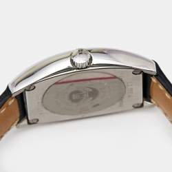 Longines Silver Stainless Steel Leather Evidenza L2.155.4 Women's Wristwatch 26 mm