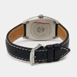 Longines Silver Stainless Steel Leather Evidenza L2.155.4 Women's Wristwatch 26 mm