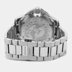 Pre Owned Longines Silver Stainless Steel Conquest L3.279.4.76.6 Unisex Wristwatch 35 mm