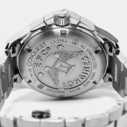 Pre Owned Longines Silver Stainless Steel Conquest L3.279.4.76.6 Unisex Wristwatch 35 mm
