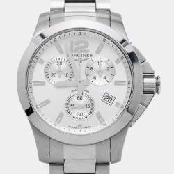 Pre Owned Longines Silver Stainless Steel Conquest L3.279.4.76.6 Unisex Wristwatch 35 mm