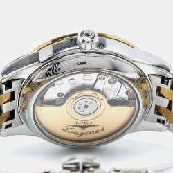 Longines White Two Tone Stainless Steel Flagship L42743217 Women's Wristwatch 26 mm 