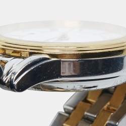 Longines White Two Tone Stainless Steel Flagship L42743217 Women's Wristwatch 26 mm 
