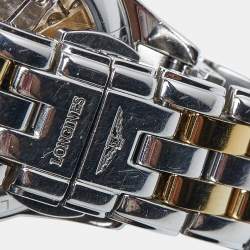 Longines White Two Tone Stainless Steel Flagship L42743217 Women's Wristwatch 26 mm 