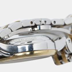 Longines White Two Tone Stainless Steel Flagship L42743217 Women's Wristwatch 26 mm 