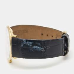 Pre Owned Longines Mother of Pearl Diamonds Gold Plated Stainless Steel Alligator La Grande Classique L4.512.2.87.2 Women's Wristwatch 29 mm