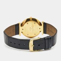 Pre Owned Longines Mother of Pearl Diamonds Gold Plated Stainless Steel Alligator La Grande Classique L4.512.2.87.2 Women's Wristwatch 29 mm