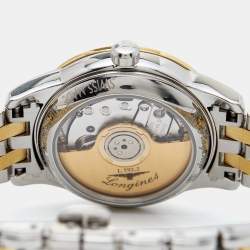 Longines White Two-Tone Stainless Steel Flagship L4.274.3 Women's Wristwatch 26 mm