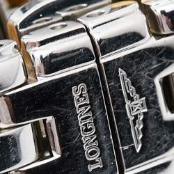 Longines White Two-Tone Stainless Steel Flagship L4.274.3 Women's Wristwatch 26 mm