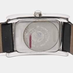 Longines Black Stainless Steel Diamond Leather Dolce Vita L5.502.0.51.2 Women's Wristwatch 22.5 mm 