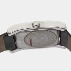 Longines Black Stainless Steel Diamond Leather Dolce Vita L5.502.0.51.2 Women's Wristwatch 22.5 mm 