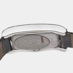 Longines Black Stainless Steel Diamond Leather Dolce Vita L5.502.0.51.2 Women's Wristwatch 22.5 mm 