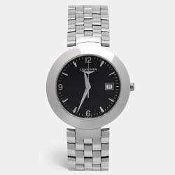 Longines Black Stainless Steel DolceVita L5.675.4.56.6 Men's Wristwatch 37 mm