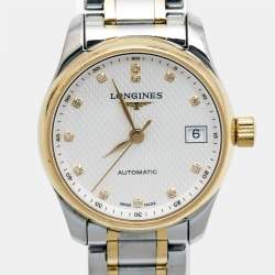 Longines Silver 18K Yellow Gold Stainless Steel Diamond Master Collection L2.128.5.77.7 Women's Wristwatch 25.50 mm