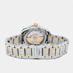 Longines Silver 18K Yellow Gold Stainless Steel Diamond Master Collection L2.128.5.77.7 Women's Wristwatch 25.50 mm