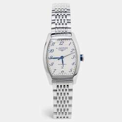 Longines Opaline White Guilloche Stainless Steel Evidenza L2.142.4.73.6  Women's Wristwatch 30 mm