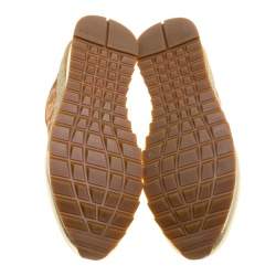 Loriblu Metalllic Gold Leather and Lace Sneakers Size 41