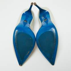 Loriblu Tri Color Perforated Patent Leather Pointed Toe Pumps Size 39