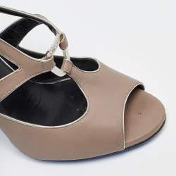 Loriblu Grey Leather Ankle Strap Sandals Size 39