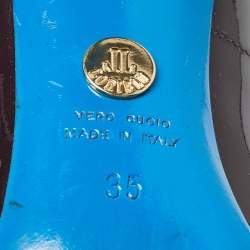 Pre Owned Loriblu Dark Brown Patent Leather Pointed Toe Pumps Size 35